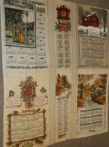 Vintage Quilt Top Calendars Stitched Together 1890, 1966,1969,1963,1968,1970 - Picture 1 of 4