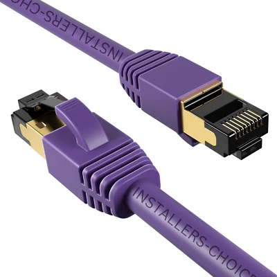 CAT8 RJ45 Ethernet Cable High Speed 40Gbps Network Shielded Copper Purple lot - Image 1 of 4
