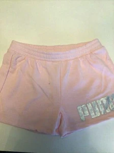 puma girls youth logo shorts size M 10-12 Pink nwt - Picture 1 of 4