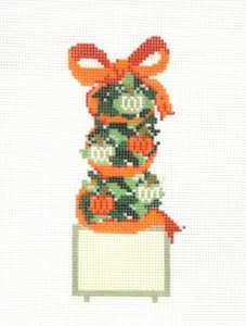 KCN Designers /SCT Designs Fall Pumpkin Tree Handpainted Needlepoint Canvas - Picture 1 of 1