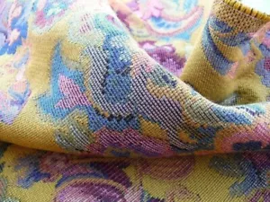 10YD SCALAMANDRE BILIKEN YELLOW MEDIAVAL LADY TAPESTRY MUSIC DANCE MSRP$230/Y - Picture 1 of 23