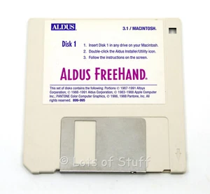 Aldus Freehand 3.1 Software For Mac On 3.5 - Inch Floppy Disks Vintage No SN - Picture 1 of 3