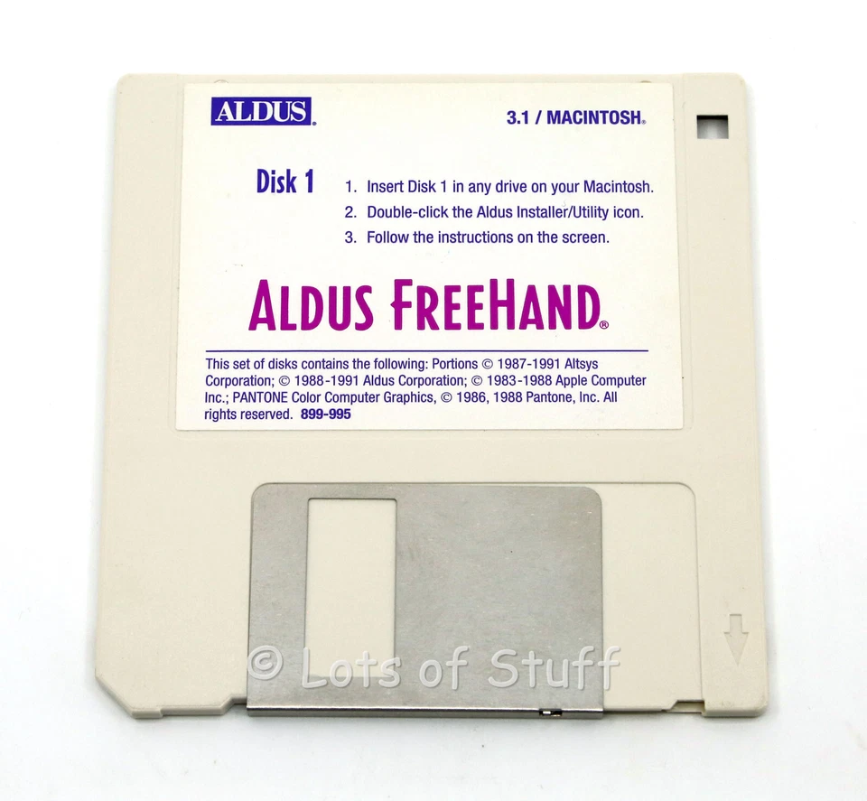 Aldus Freehand 3.1 Software For Mac On 3.5 - Inch Floppy Disks Vintage No SN - Image 1 of 3