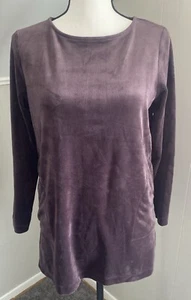 J.JILL Pure Jill Velour Purple Size Petite Small Long Sleeve Tunic W/ Pockets - Picture 1 of 11