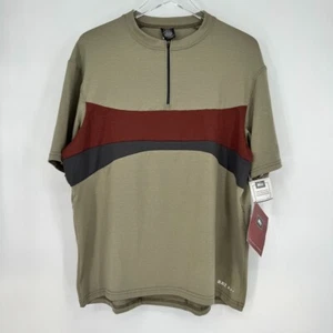 REI Vintage 1/4 Zip Cycling Jersey Shirt Khaki Size Large NWT Outdoor Retro - Picture 1 of 10
