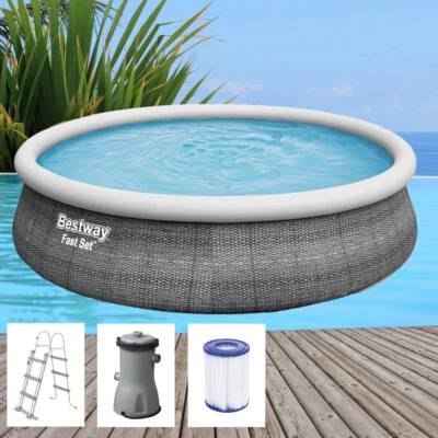 Bestway Fast Set 457x107cm Pool mit Filterpumpe Gartenpool Planschbecken 57372 - Bild 1 von 4