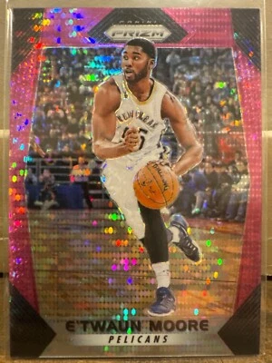 2017-18 Panini Prizm Pink Pulsar Prizm /42 E'Twaun Moore #128 - Image 1 of 3