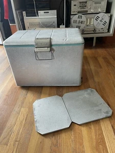 VTG Aluminum Cooler Ice Chest & Bottle Opener + Drain Plug J.C. Higgins Light! - Picture 1 of 23