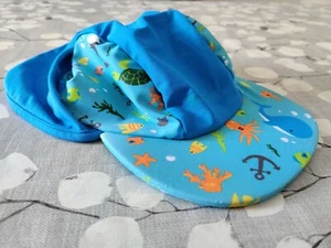 Kids Swim Sun Hat Mountain Warehouse New One Size Blue Octopus Design Boys Girls - Picture 1 of 3