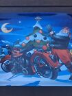 Harley Davidson Christmas Santa Serving Platter Rare Hog Motorcycles