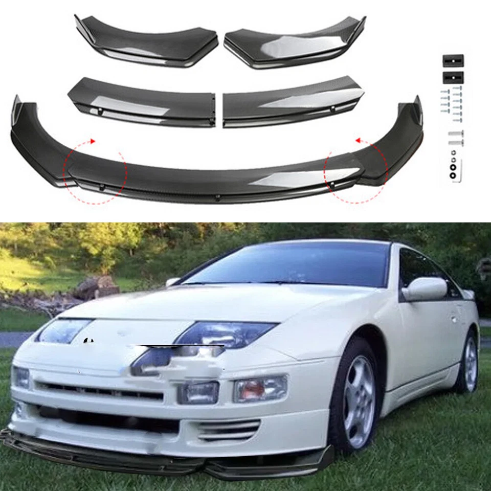 For Nissan 300ZX 1990-1996 CARBON Fiber Style Front Bumper Lip Splitter Spoiler - Imagem 1 de 4
