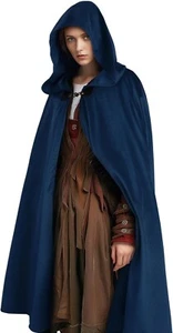 Halloween Hooded Cloak for Women  Mens Vampire Victorian Cloak Medieval Cloak - Picture 1 of 13