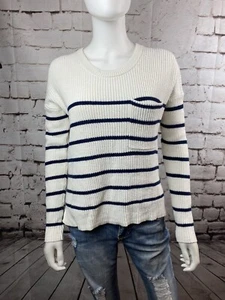Madewell Womens Size XXS Blue And White Pullover Sweater EUC - Picture 1 of 8