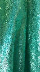 Aqua Sequin Matte on Mesh Fabric Sold by TheYard Sequin Dress Decoration Draping - Picture 1 of 10