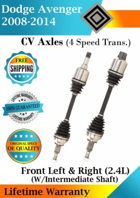 New OE Front CV Axles For 2008-2014 Dodge Avenger 2.4L Lifetime Warranty - Image 1 of 4