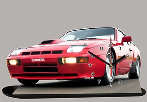 MODELLINO AUTO, PORSCHE 924-01, autovettura, 11,8x7,8 pollici con orologio - Foto 1 di 1