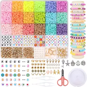 5400Pcs Clay Beads for Bracelet Making, 18 Colors Polymer Clay Beads Beads Kit,  - Picture 1 of 7