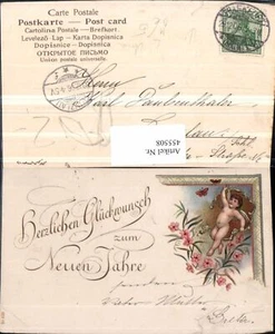 455508,Künstler Litho Neujahr Engel Blumen Schmetterlinge - Picture 1 of 1