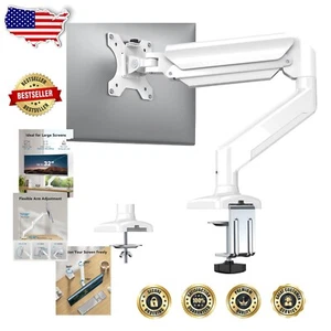 Versatile White Monitor Mount for 13-32 Inch Screens - Tilt, Swivel & Rotate - Picture 1 of 9