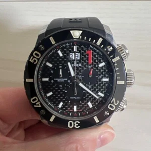 Orologio Uomo EDOX Class One Chrono Offshore 10020 Automatico Quadrante Nero Usato Giappone - Foto 1 di 6