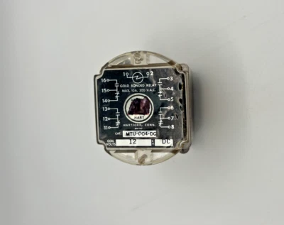 Relé Arrow Hart MTU-004-DC dorado enchufable 16 pines 10 amperios bobina 300 VCA 12 VDC Foto 1 de 4