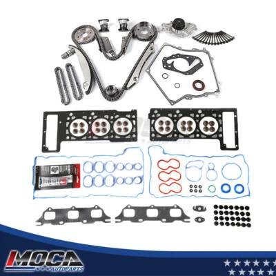 Head Gakset Set w/Timing Chain Gasket Kit Water Pump for 02-04 Dodge Stratus ES - Image 1 of 4
