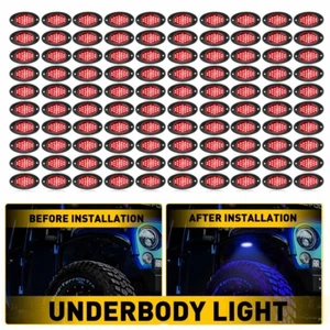 100X Red LED Under Underglow Underbody System Neon Light Kit Lamp Waterproof EXC - Picture 1 of 11
