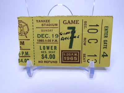 12/19/65 GIANTS/COWBOYS FOOTBALL TICKET STUB AT YANKEE STADIUM - Image 1 of 2