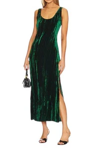 Nuevo Vestido Sin Mangas Enza Costa Verde Seda Terciopelo Texturizado Talla 1/Pequeño - Imagen 1 de 7