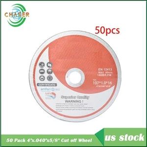 50 Pack 4"x.040"x5/8" Cut off Wheel - Metal & Stainless Steel Thin Cutting Discs - Picture 1 of 6