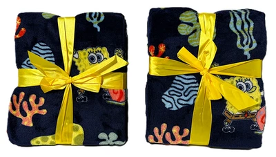 SpongeBob SquarePants Silk Touch Blanket Travel Throw 40”X 50” New Set of 2 - Image 1 of 3
