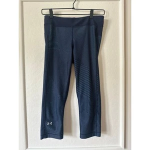 Under Armour Compression Capri Leggings Navy Girl's Medium - Picture 1 of 3