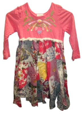 girls Mimi & Maggie Dress Floral Ruffle Skirt Long Sleeve Boho Girls Size 6 - Image 1 of 4