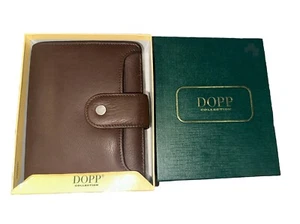 Dopp Marrón Sólido Con Caja Cuero Vintage Plegable Almacenamiento Tamaño 5H X 4L - Imagen 1 de 6