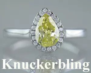 Natural Fancy Yellow Diamond Ring GIA Certified 1.26ct VS1 18ct White Gold - Picture 1 of 1