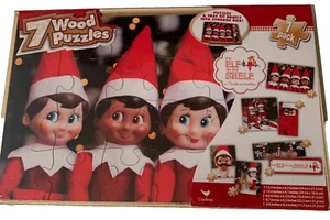 Cardinal Elf on the Shelf 7 Wood Puzzles 12 to 24 Pieces * Storage Box - Picture 1 of 2