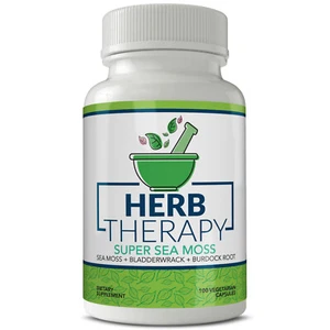 Sea Moss Bladderwrack Burdock Root Powder - NO FILLERS - (100 Capsules) Dr Sebi - Picture 1 of 8
