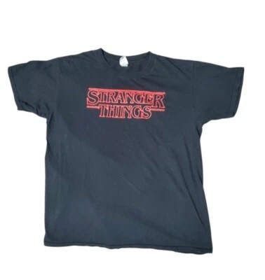 Camiseta Stranger Things Netflix Adulto Grande Negra Manga Corta Camiseta Once Años 80  Foto 1 de 4