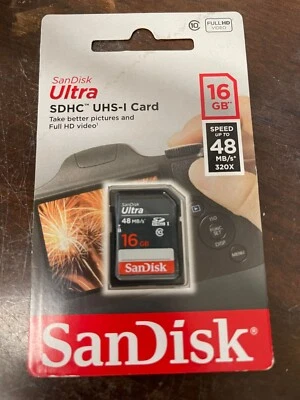 SanDisk Ultra 16GB SDHC UHS-I 48MB/s Memory Card - Image 1 of 2