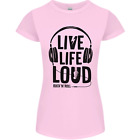 Live Life Loud Rock n Roll Guitar Music Womens Petite Cut T-Shirt