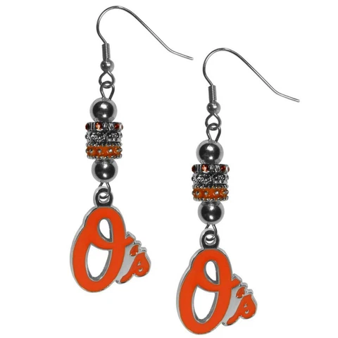 Baltimore Orioles Fish Hook Euro Earrings [NEW] MLB Ear Ring Jewelry Enamel Cover