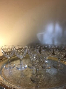 Beautiful set or 6 vintage Stuart " Park lane " claret wine glasses, England - Picture 1 of 11