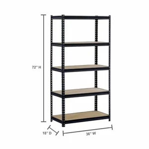 Muscle Rack 36″W x 18″D x 72″H 5-Shelf Ultra Rack, 4000 lb Capacity, Black - Picture 1 of 6