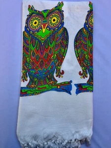 Turkish Pareo Beach And Bath Towel Peshtemal Natural Printed Viskose Cotton M-11 - Picture 1 of 4