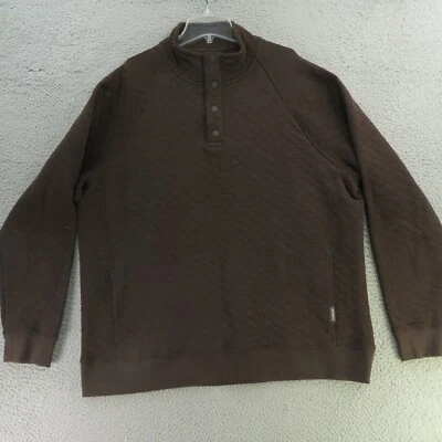 Suéter Eddie Bauer Para Hombre XL Marrón Acolchado Tejido Henley Algodón Foto 1 de 4