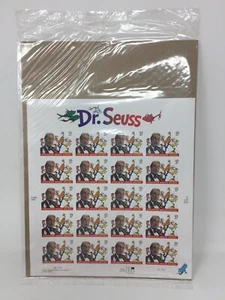 USPS #455540 Foglio souvenir Dr. Seuss Theodore Seuss ostaggio di 20 francobolli sigillato - Foto 1 di 3