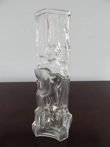 VTG CLEAR GLASS VASE ART DECO FIGURAL WOMAN NUDE SILHOUETTE MID CENTURY MODERN - Picture 1 of 2