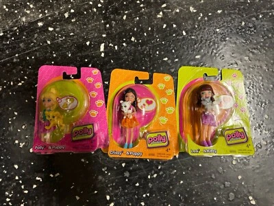 Polly Pocket dolls set of 3 Dolls With Pets