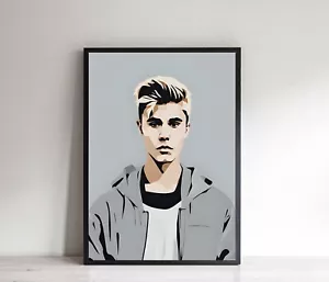 Justin Bieber Poster, Justin Bieber Art Print, Birthday Christmas Gift Present - Picture 1 of 9