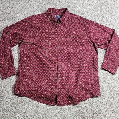 Camisa Chaps Ralph Lauren Para Hombres 2XL Roja Perros Abotonada Manga Larga  Foto 1 de 4